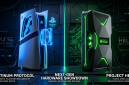 Illustrasi Konsep perbandingan konsol masa depan: Sony PlayStation dengan drive disc fisik berhadapan dengan Xbox Project Helix. (Source Image:Gemini)